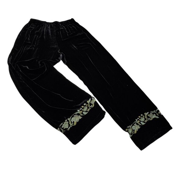 Citron Santa Monica Velvet Wide Leg Crop Culottes Pants SZ M Whimsigoth Boho - Picture 12 of 12